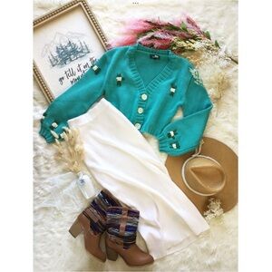 Zara Ivory Knit Madrid Midi